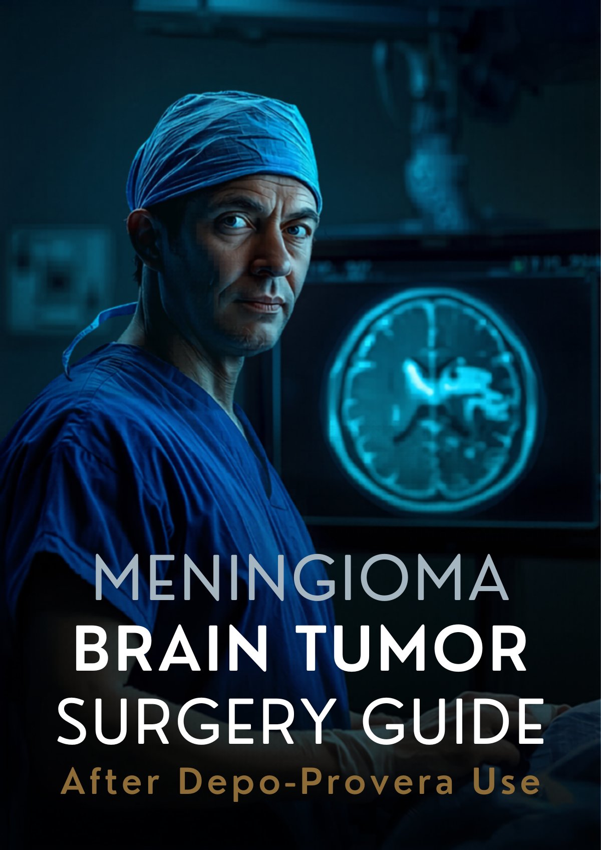 Medical team preparing for craniotomy surgery to remove a meningioma brain tumor linked to long-term Depo-Provera use